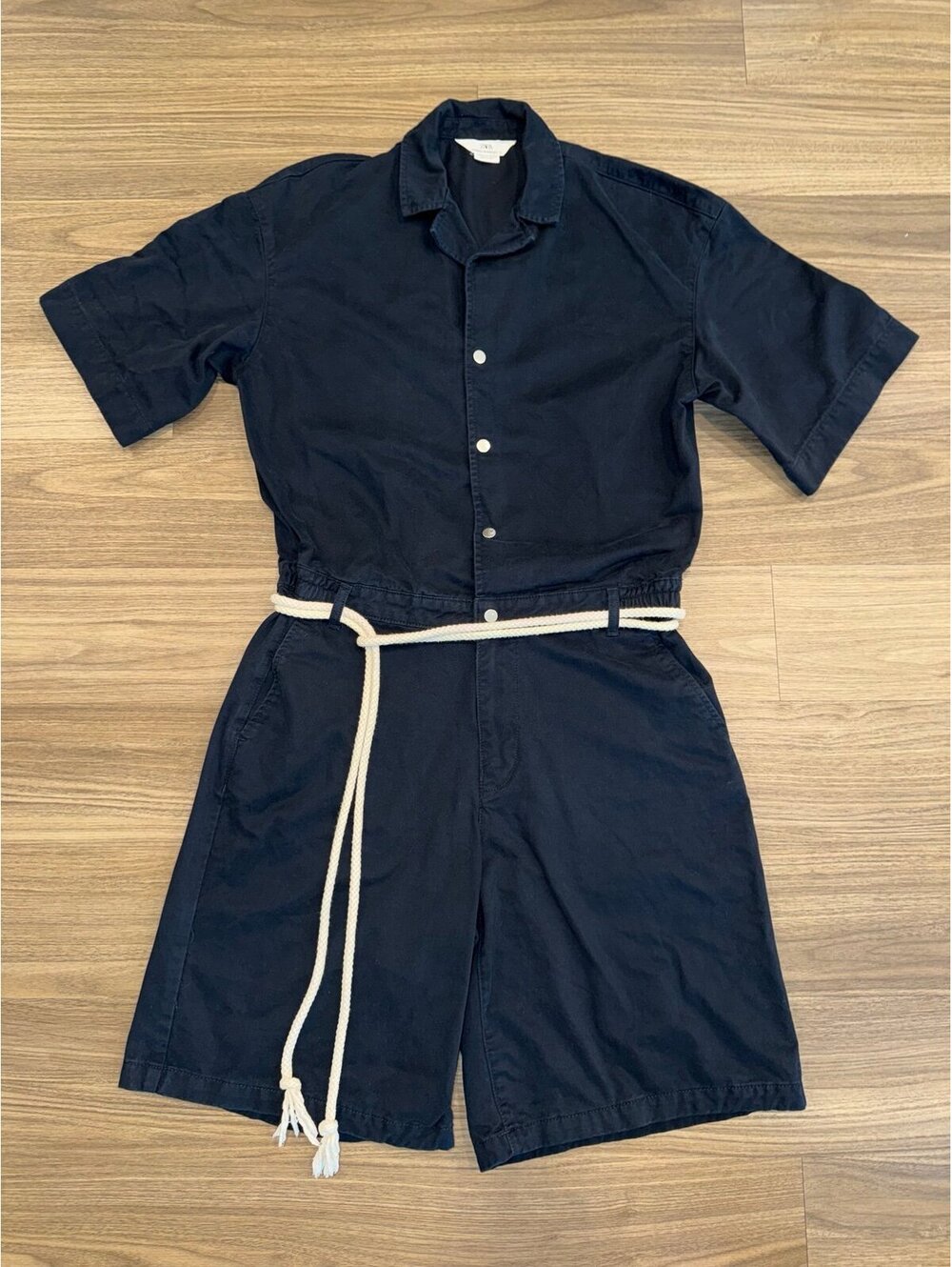 Zara Relaxed Fit Playsuit Romper Limited Summer Wardrobe L-XL Navy #ZR4579